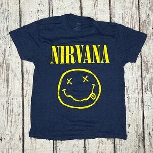 Nirvana Smiley Face Rock n' Roll Retro SOFT Crewneck Music Tshirt Top